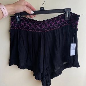 Black Flowy Shorts
